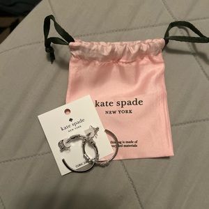 ✨Kate Spade✨ Silver Flower Hoop Earrings